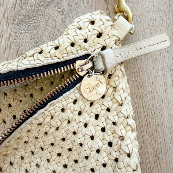 Clare V Cream Woven Crossbody Bag - Picture 2 of 6